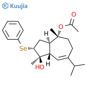 1,4-Azulenediol, 1,2,3,3a,4,5,6,8a-octahydro-1,4-dimethyl-7-(1-methylethyl)-2-(phenylseleno)-, 4-acetate, (1R,2R,3aR,4R,8aS)- structure