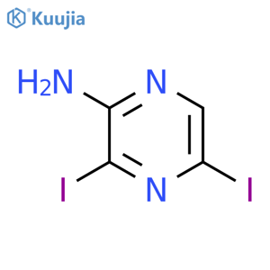 Pyrazinamine, 3,5-diiodo- structure