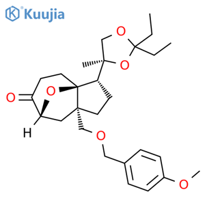 6H-3a,7-Epoxyazulen-6-one, 3-[(4S)-2,2-diethyl-4-methyl-1,3-dioxolan-4-yl]octahydro-8a-[[(4-methoxyphenyl)methoxy]methyl]-, (3R,3aS,7R,8aS)- structure