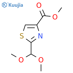 4-Thiazolecarboxylic acid, 2-(dimethoxymethyl)-, methyl ester structure