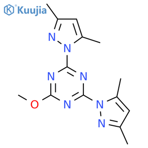 1,3,5-Triazine, 2,4-bis(3,5-dimethyl-1H-pyrazol-1-yl)-6-methoxy- structure