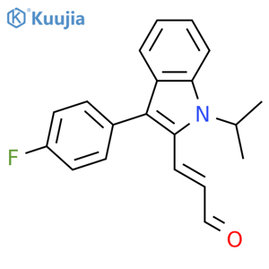 (E)-3-(3-(4-Fluorophenyl)-1-isopropyl-1H-indol-2-yl)acrylaldehyde structure