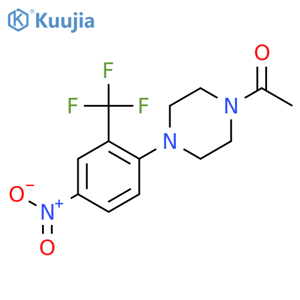 1-(4-(4-Nitro-2-(trifluoromethyl)phenyl)piperazin-1-yl)ethanone structure