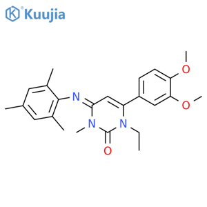 2(1H)-Pyrimidinone,6-(3,4-dimethoxyphenyl)-1-ethyl-3,4-dihydro-3-methyl-4-[(2,4,6-trimethylphenyl)imino]- structure