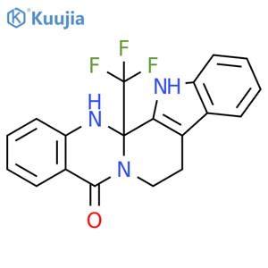 Indolo[2',3':3,4]pyrido[2,1-b]quinazolin-5(7H)-one, 8,13,13b,14-tetrahydro-13b-(trifluoromethyl)- structure