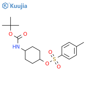 trans-4-((tert-Butoxycarbonyl)amino)cyclohexyl 4-methylbenzenesulfonate structure