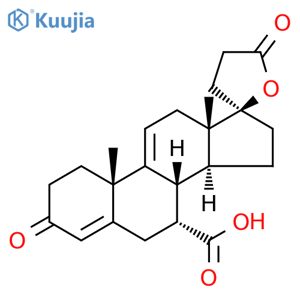 Pregna-4,9(11)-diene-7,21-dicarboxylic acid, 17-hydroxy-3-oxo-, γ-lactone, (7α,17α)- structure