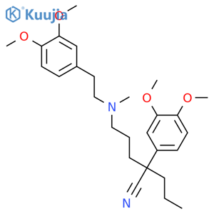 α-\u200b3-\u200b2-\u200b(3,\u200b4-\u200bDimethoxyphenyl)\u200bethyl\u200bmethylamino\u200bpropyl\u200b-\u200b3,\u200b4-\u200bdimethoxy-\u200bα-\u200bpropylbenzeneacetonitrile structure