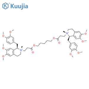 Isoquinolinium, 2,2'-[1,5- pentanediylbis[oxy(3-oxo-3,1- propanediyl)]]bis[1-[(3,4- dimethoxyphenyl)methyl]-1,2,3,4-tetrahydro-6,7-dimethoxy-2-methyl-, [1R-[1α,2β(1'R*,2'S*)]]- structure