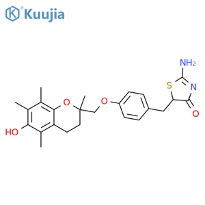 4(5H)-Thiazolone, 2-amino-5-[[4-[(3,4-dihydro-6-hydroxy-2,5,7,8-tetramethyl-2H-1-benzopyran-2-yl)methoxy]phenyl]methyl]- structure